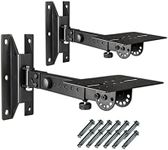 BIGalleons SPS-508 Speaker Wall Mount Stand, Rotatable Angle, Adjustable Swivel Tilt Speaker Mount Bracket, Home Surround Sound System 100 lbs Capacity (2 Packs, Black)