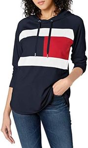Tommy Hilfiger Women's Premium Performance Hooded Long Sleeve T-Shirt, Ultra Navy, Medium