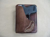 Walther PPK 32 380 Inside the Pocket Leather Concealment Handgun WALLET Holster CCW RH BROWN