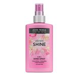 John Frieda Vibrant Shine 3-in-1 Shine Spray 150 ml, Weightless Glossing Spray with Heat Protection, Silicone-Free Detangling Spray for Mirror-Like Shine