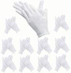 ANDSTON 48 Pcs White Gloves, 24 Pairs Soft Cotton Gloves, Coin Jewelry Silver Inspection Gloves, Stretchable Lining Glove, Medium Size