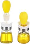 Vucchini Oil Dispenser 2 in 1 Oil Bottle for Pouring and Brushing Oil - Glass Olive Oil Dispenser Silicone Dropper for the Kitchen，Cooking, BBQ, Grilling,Frying