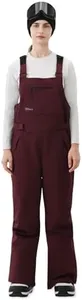 HIGH EXPERIENCE Women Ski Bib Snowboard Pants Snow Overalls Waterproof Windproof Insulate Warm Winter (Burgundy Red, Medium)