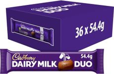 Cadbury Dairy Milk Chocolate Bar Duo 54.4g (Pack of 36 Bars) New Stock | Cadbury Dairy Milk Duo. Extra Smooth & All time Favourite Classic Dairy Milk Duo | Sold by Essential Products