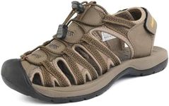 DREAM PAIRS Womens Closed Toe Hiking Summer Outdoor Sport Athletic Sandals,Size 8.5,Khaki/Yellow,160912-W-NEW
