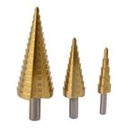 KARTCITY 3X Large HSS Steel Step Cone Drill Titanium Bit Set Hole Cutter 4-12/20/32mm Pack of 3 Piece