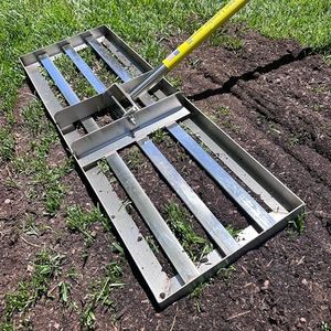 Rocklin™ Lawn Leveling Rake | Stainless Steel Surface Leveling Tool | Level Soil or Dirt Ground Surfaces Easily | 30” x 10” Ground Plate | 78” Extra Long Handle