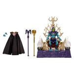 Masters of the Universe Masterverse Skeletor Action Figure & Throne Pack, MOTU Toy, Lighted Sconces, Removable Hood & Cape, 2 Staff Accessories, HXX63