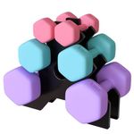 Hexagon Dumbbell Free Hand Weight Set 12KG with Storage Rack CANMALCHI,Suitable for Home Gym Exercises,Weight Lifting Workout Training Equipment