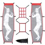 4-Piece Premium Baseball & Softball Pitching Training Kit: Adjustable 9-Hole Target Net, Realistic Dummy Batter for Precision Practice, Portable Strike Zone Trainer to Enhance Hitting Accuracy