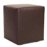 Howard Elliott Universal Cube Ottoman With Slipcover, Pecan