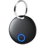 ABHJATA Key Finder, Smart Bluetooth Tracker for Keys, Wallet, Luggage, IP67 Waterproof Tag Tracker with Replaceable Battery, Works with Apple Find My (iOS Only), not Support for Android,1 Pack-Black