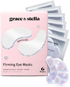 grace & stella Under Eye Patches with Peptides & Rice Extract - Firming Eye Masks for Dark Circles and Puffiness - Iridescent Eye Mask Patches for Firmer-Looking Skin - Vegan, Cruelty-Free, 6 Pairs