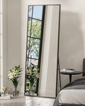 YSSOA 65"x22" Full Length Mirror, Floor Mirror, Standing Mirror, Leaning Mirror, Full Body Mirror, Large Mirror, Bedroom Mirror with Black Aluminium Frame, Black