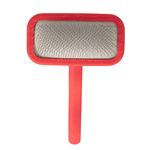 Chris Christensen Dog Brush, Mark II Small Slicker Brush, Groom Like a Professional, Stainless Steel Pins, Lightweight Beech Wood Body, Ground and Polished Tips, Red