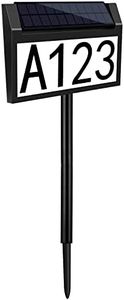KAZIPA Solar House Numbers for Outside Address Sign 3-Color in 1 LED Illuminated House Numbers Address Plaque with Stake Waterproof Solar Powered House Numbers Address Numbers for House Yard Outdoor