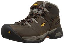 KEEN Utility Men's Detroit XT Mid Height Soft Toe Waterproof Work Boots, Black Olive/Leather Brown, 9 Wide