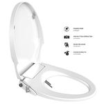 Bidet Seat Toilet Seat with Self Cleaning Dual Nozzles Non electric Separated Rear & Feminine Cleaning Natural Water Spray, Soft Closed Toilet Seat, Easy DIY Installation…