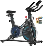 Exercise Bike, Wenoker Magnetic Stationary Bike for Home App Sync Indoor Bike with Adjustable Seat and Handlebar, Transport Wheels and Fitness Courses for Weight Loss