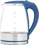 COOK WITH COLOR Glass Electric Kettle 1.8L - Rapid Boil, Sleek Design, and Safety Features - Great for Quick and Easy, Blue