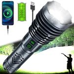 Rechargeable Flashlights 1500000 High Lumens,Super Bright LED Flashlight,Tactical Powerful Waterproof Handheld Flashlights with Zoomable 6 Modes,Output Funtion & 24H Long Life for Emergencies Camping