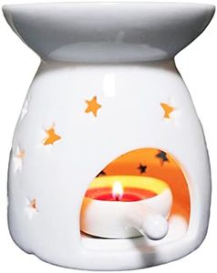Wax Warmer for Scented Wax White Star Pattern, Ceramic Aroma Burners Assorted Wax Warmer Aromatherapy Tarts Holder Candle Scented Diffuser Home Bedroom Decor Christmas Housewarming Gift