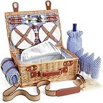 DHAEE Wicker Picnic Basket Set for 