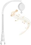 HLEEDUO White Crib Mobile arm with Music Box Spin Motor, Nursery Decor Hanger,Holder for DIY Clamp Mobile, 35 Lullabies，Volume Control (Rotating only，Music only, Rotation & Music)