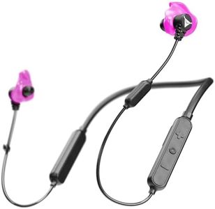 Decibullz Safe + Sound Wireless Bluetooth Headphone & Decibullz Custom Molded Earplugs, Comfortable Hearing Protection for Shooting, Hunting, Travel, Work, & Concerts (Pink)