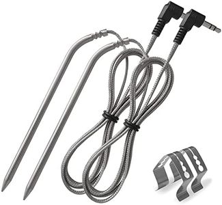 2 Pack High Temperature Meat Probe, Compatible with Camp Chef Wood Pellet Grills, Comes with 2pc BBQ Clip, Replace Stainless Steel Accessories