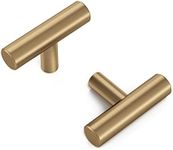 Haliwu Stainless Steel Knobs, 10 Pack, Champagne Bronze, T-bar Cabinet Hardware, Kitchen Drawer Pulls and Knobs