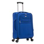 Aerostar Medium 26” Lightweight Softshell Expandable Suitcase, Check in Luggage 4 Wheels with Integrated Combination Lock (Royal Blue, 78 litres)