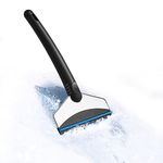 Profiwoab Ice Scraper for Car Windscreen, TPR Wipe Ice Snow Scrapper, Stainless Steel Snow Shovel Car Window De-icer Tool, Ergonomic Handle,Efficiently Remove,Working Width 14 cm,Blue