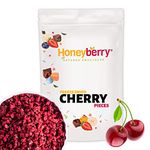 Freeze Dried Cherry Pieces 100g - Dehydrated from Frozen Dry Sour Cherries - 100% Natural, No Added Sugar, Gluten Free, Vegan Friendly - Edible Fruit Chunks for Baking, Cake Decoration, Smoothie, Oats