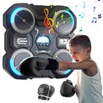 Music Boxing Machine, Boxing Machine Wall Mounted, Smart Music Boxing Machine with Boxing Gloves, Musical Boxing Equipment Punching Machine, Boxing Wall Punch Pad Game for Kids Adults Home Workout