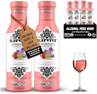 Karviva Unwined Rosé Non-Alcoholic Wine Alternative – Low-Sugar, Organic, Herbal Blend for Relaxation, Hormone Balance, & Skin Health (4-Pack, 12 oz Each)
