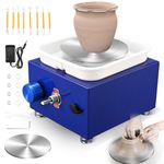 Pottery Wheel, Helangel Mini Pottery Wheel with Strong Motor 2000RPM Adjustable Speed, Potters Wheel with 10/6.5cm Plates and Sculpting Tools, Ceramic Pottery Tools Pottery Kit for Kids and Adults