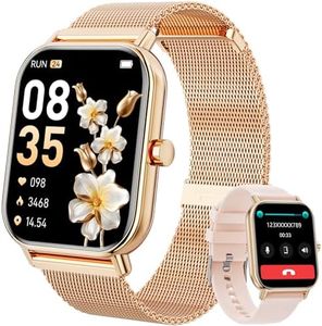 Smart Watch for Women Men, Fitness Tracker Watch for Android Phones iPhone Compatible, 1.85" Smart Watches for Women Men with Blood Pressure, Heart Rate Monitor, 110+ Sport Modes Smartwatch (2 Strap)