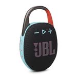 JBL Clip 5 - Ultra-Portable, Waterproof & Dustproof Bluetooth Speaker, Big Pro Sound with Punchy bass, Integrated Carabiner, Up to 12 Hours of Play, Recycled Materials (Black & Orange)