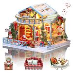 GuDoQi DIY Miniature House Kit with Music, Miniature DollHouse Kit to Build for Adults, Mini House Model Kit with Furniture, Great Handmade Crafts Gift Idea for Christmas