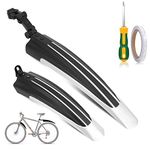 TAGVO Bike Mudguard Set for 20/22/24/26 inch,2 Parts-Universal Full Cover Thicken Widen Bicycle Fender Set Mountain Bike Front&Rear Mud Guard Adjustable Bike Fender Mudflap for MTB Mountain Road Bike