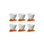 Egg Cups Cartoon Egg Holders Soft Hard Boiled Egg Cups for Breakfast Brunch Soft Boiled Egg (Orange)