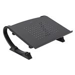 Amazon Basics Adjustable Monitor Stand - Monitor and Laptop Riser for Desk, Holds Laptops, Monitors and Printers up to 22 Pounds, Black