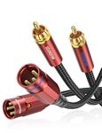 SOUNDFAM PREMIUM Dual XLR to RCA Cable 5M, 2 XLR-Male to 2 RCA-Male Unbalanced Interconnect Audio Cable - Wine Red