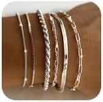 DEARMAY Dainty Silver Bracelets for