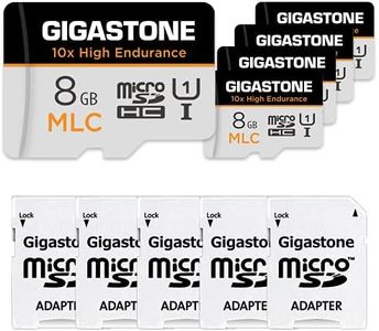 [10x High Endurance] Gigastone 8GB 5-Pack MLC Micro SD Card, 10x High Endurance Full HD Video Recording, Security Cam, Dash Cam, Surveillance Compatible 85MB/s, U1 C10