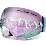 JULI Snowboard & Ski Goggles - Interchangeable Lens - Premium Snow Goggles（Arctic White/Purple Sapphire）