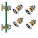 KAFENDA 4PCS x Shower Door Rollers,Roller Diameter 23mm for The Bathroom Glass Sliding Door Pulleys/Runners/Wheels,Strong Load-Bearing Capacity, Ultra-Quiet Shower Glass Door Rollers Replacement