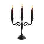 Rely+ 3 Arm Candelabra 10inch Tall Black MatteTaper Candle Holders, Candle Stands for Home Decor, Wedding, Parties, Dining Table Centerpieces, Thick Candles Design Home Decoration Festival Occasions