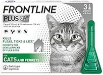 FRONTLINE Plus Flea & Tick Treatment for Cats and Ferrets - 3 Pipettes